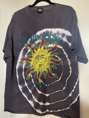 Urban Outfitters BDG Mythologies Tie-Dye Sun Graphic Tee - Charcoal & Yellow